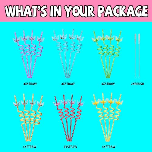 Generic reusable party-favor princess straws set saves waste while adding charm.