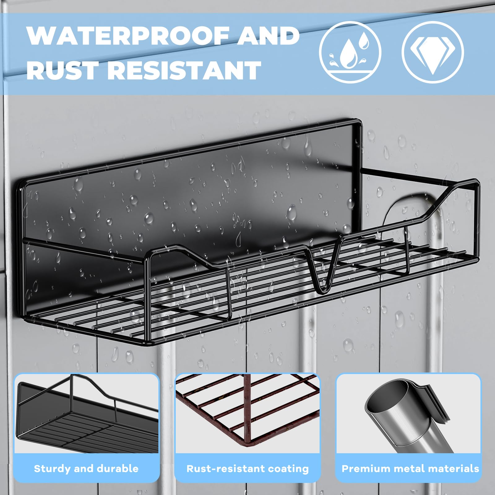 Generic rust-resistant coating protects the rack from moisture in laundry and kitchen areas.
