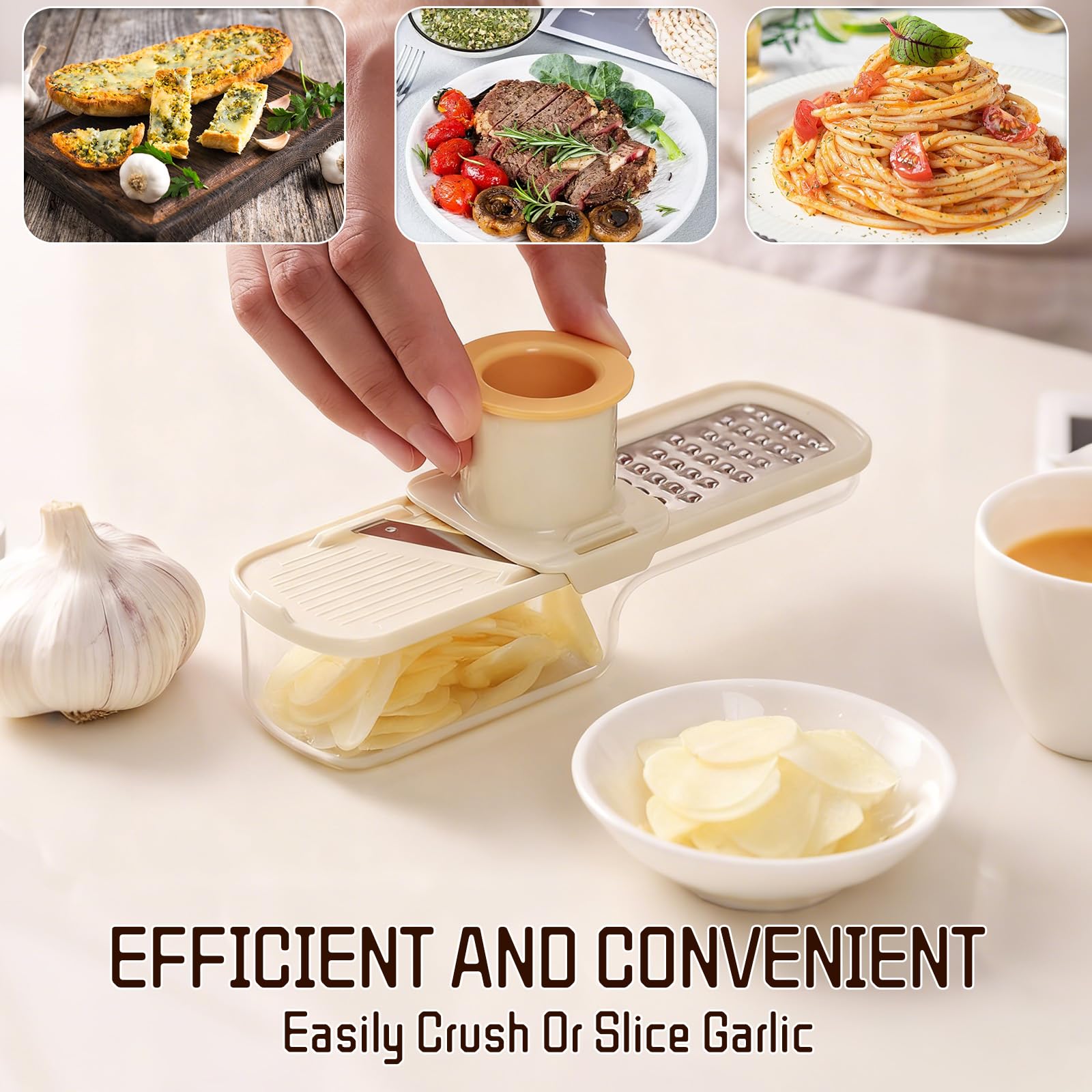 Generic safety design with hand guards keeps hands safe during chopping.