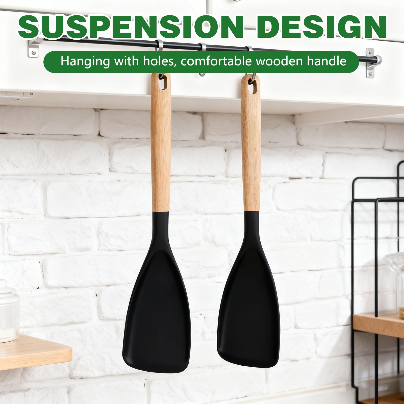 Generic silicone spoon made from food-grade material safe for nonstick cookware.