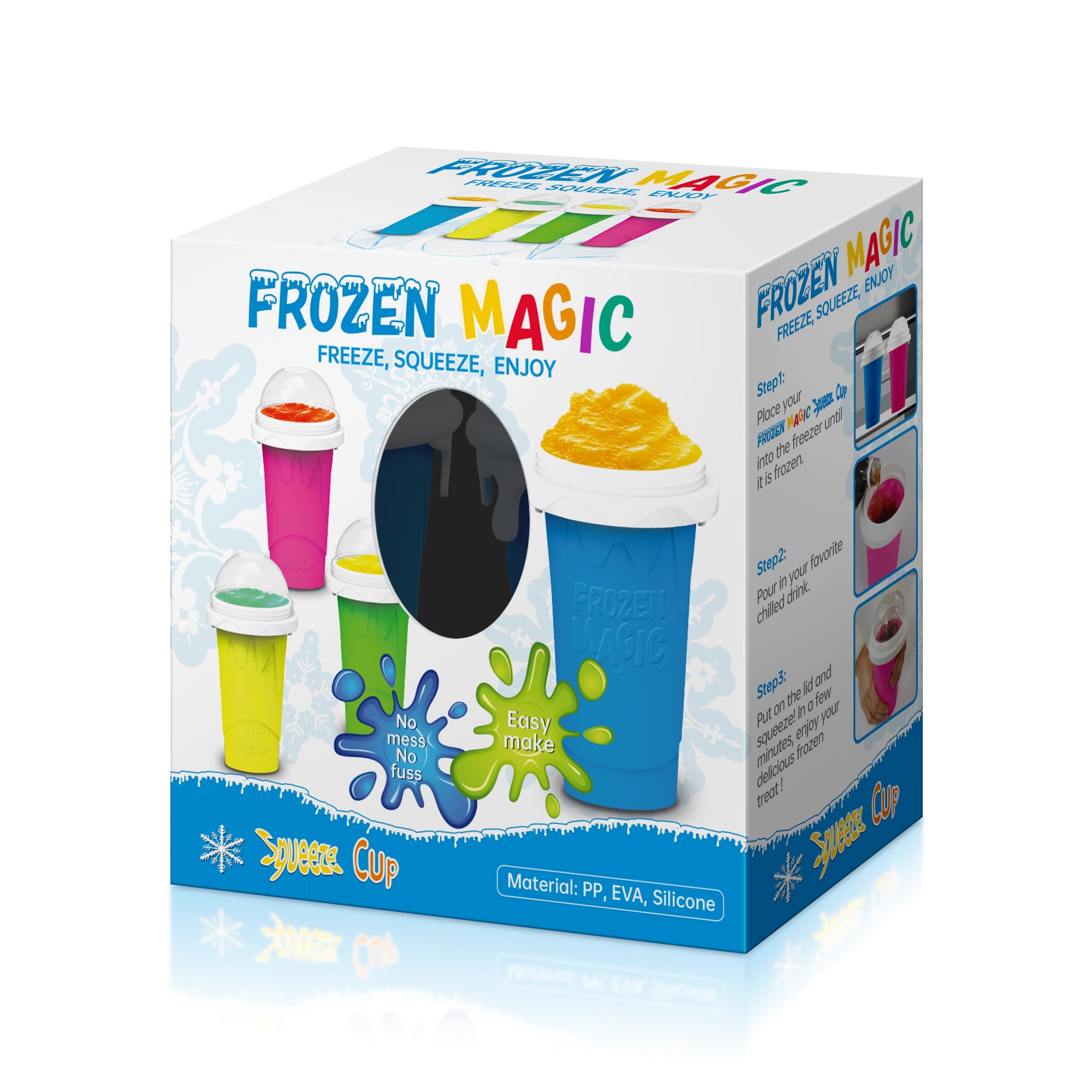 Generic Slushy Maker lid and spoon-straw shown for mess-free sipping.