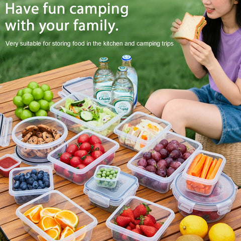 Generic stackable containers save space by nesting neatly in the cabinet