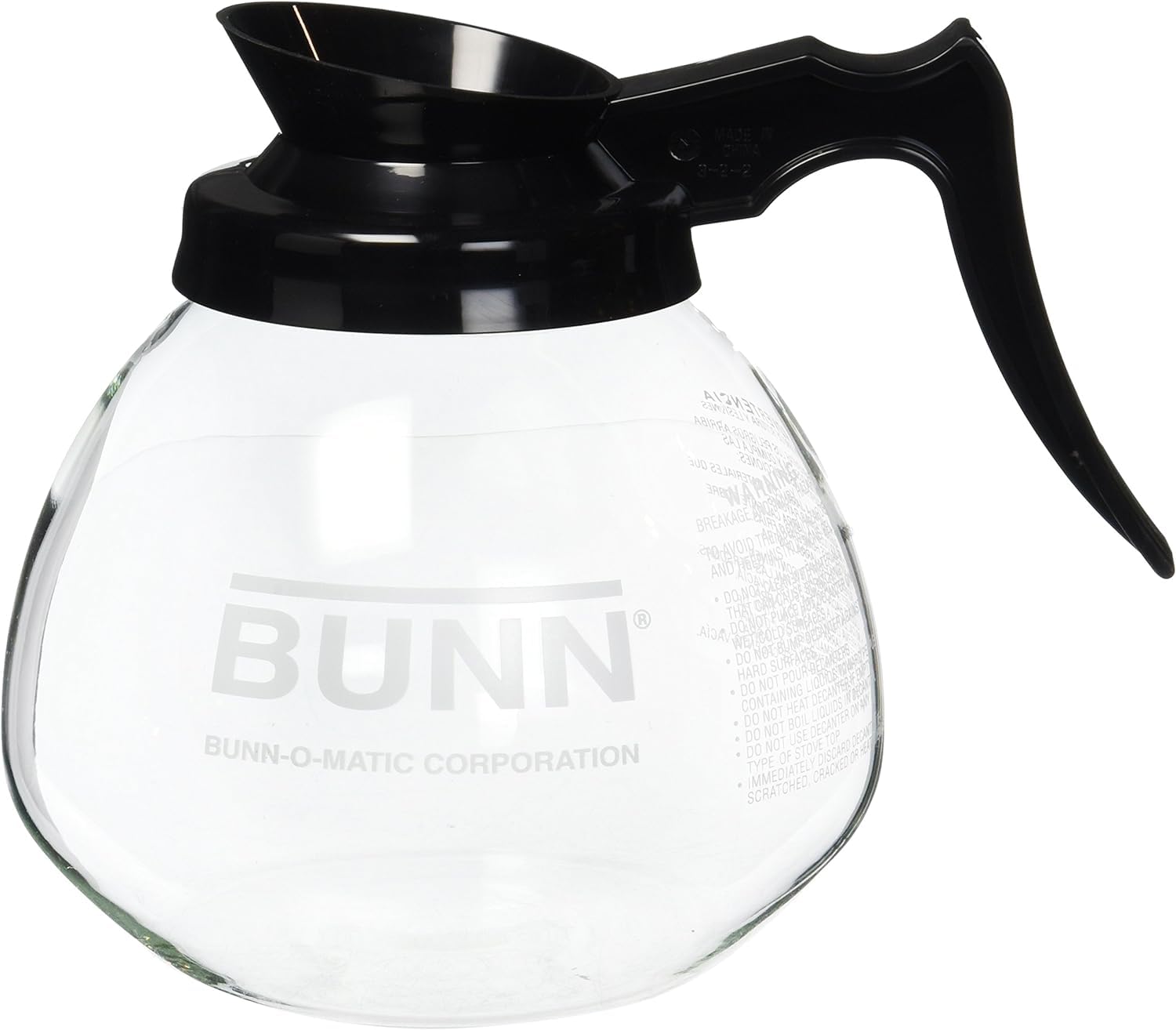 Generic Supply Depot decanter with clear glass and black lid, ideal for everyday serving