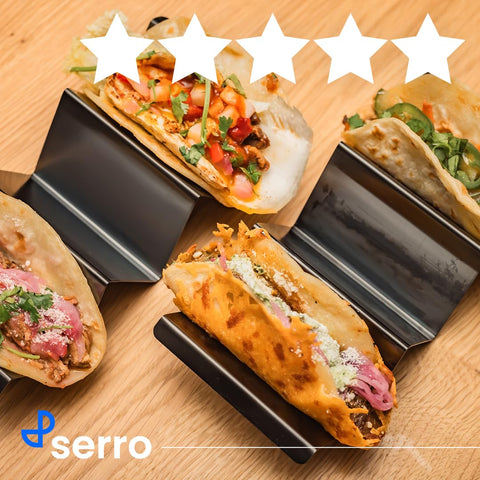 Generic taco holder stand with modern finish suitable for family gatherings.