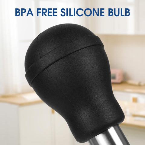 Generic Turkey Baster with silicone bulb provides controlled drawing and spraying