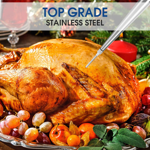Generic Turkey Baster stainless steel needle offers durable, precise marinade injection
