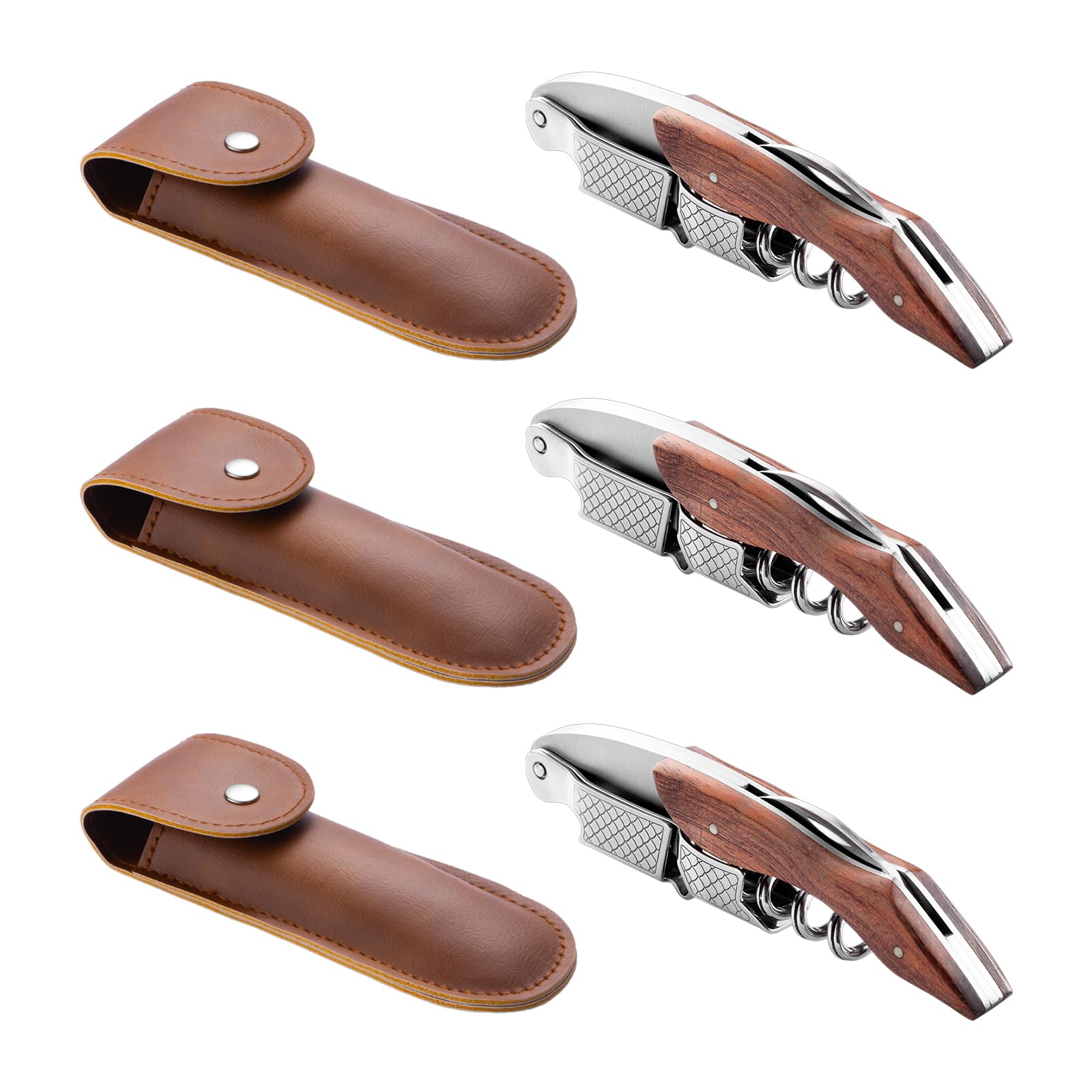 Generic waiter corkscrew with rosewood handle for smooth wine opening in stylish service.