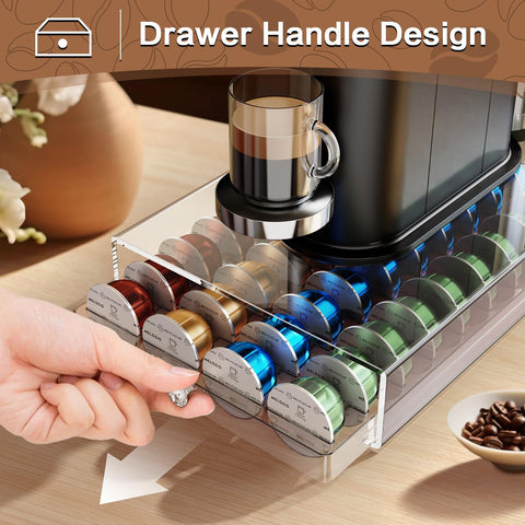 Genew coffee pods holder made from food-grade acrylic for safe storage.