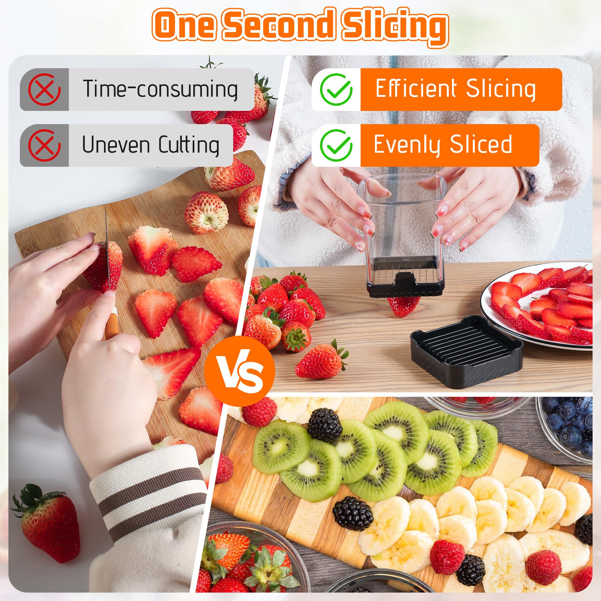 GENGCANG slicer base with grooved pusher for easy cleaning.
