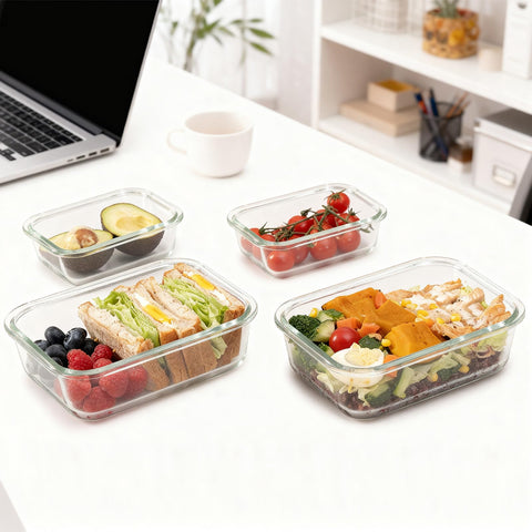 GENICOOK 4-hinge locking lids provide a secure seal for on-the-go meals.