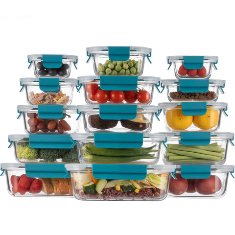 GENICOOK airtight glass meal prep containers keep foods fresh and neatly organized.
