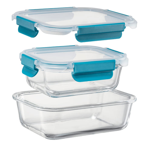 GENICOOK borosilicate glass with lead-free lids, easy to clean and reuse.