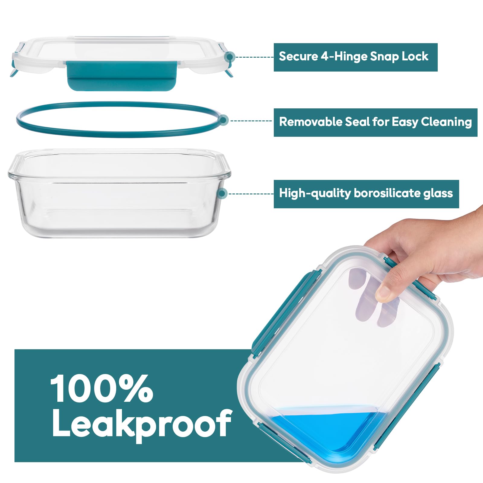 GENICOOK freezer-to-oven safe glass containers work from freezing to baking.