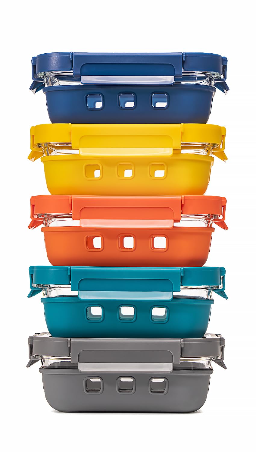 GENICOOK glass lids closeup for airtight storage and easy access