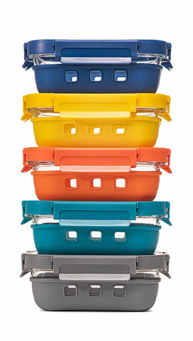GENICOOK glass lids closeup for airtight storage and easy access