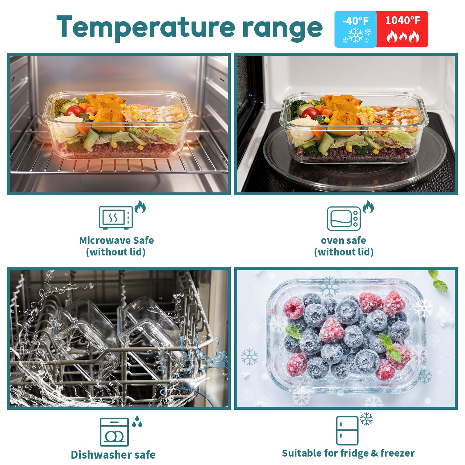 GENICOOK microwave-safe containers for quick reheating of leftovers.