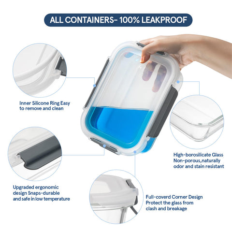 Genicoook round glass containers for versatile microwave-ready meals