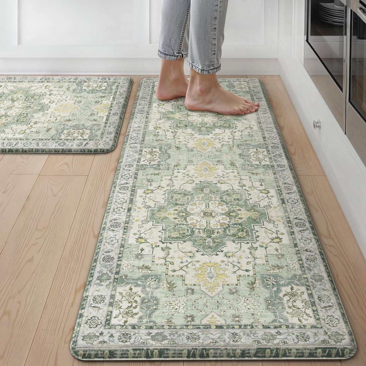 GENIMO kitchen mats 2pc anti-fatigue foam for comfortable standing