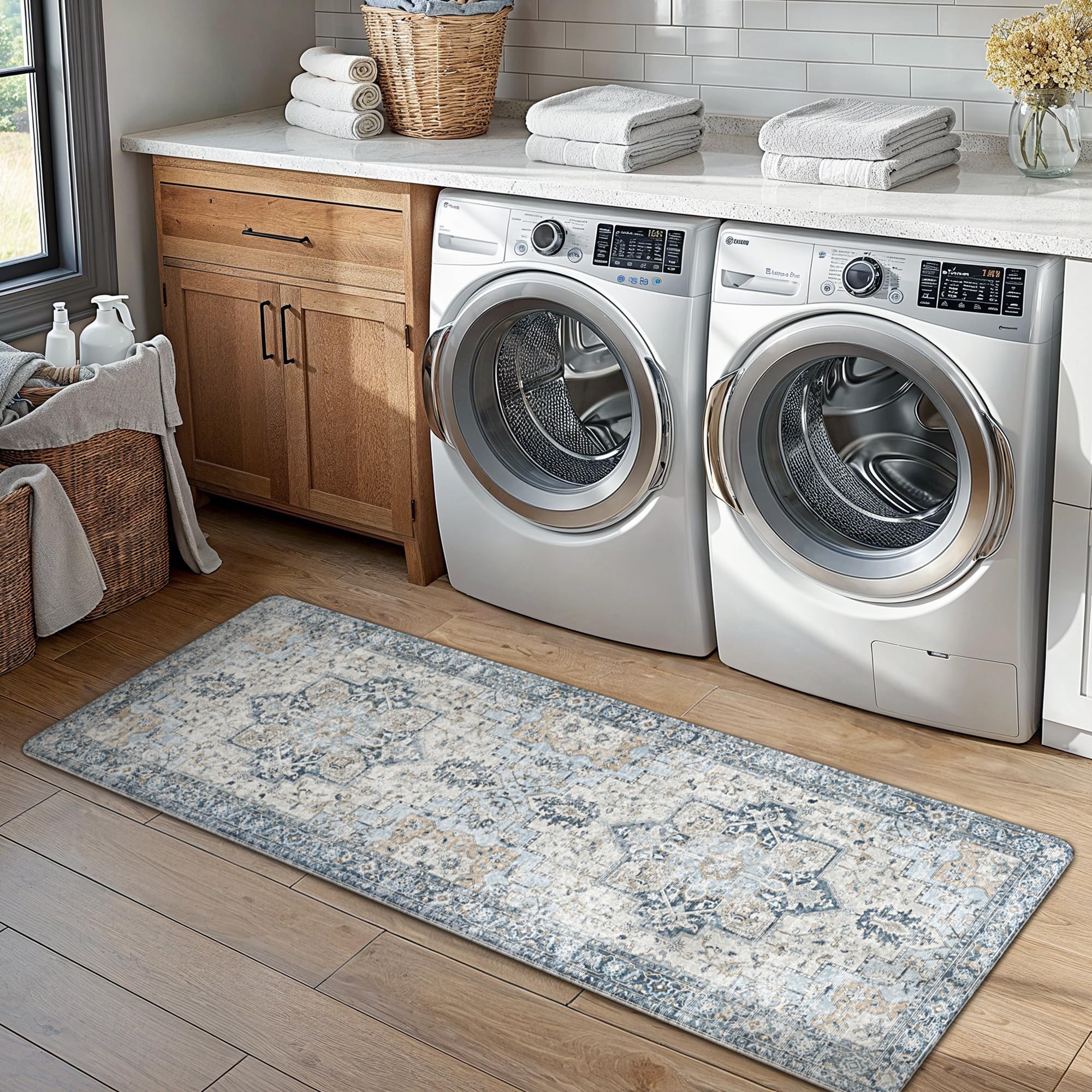 GENIMO blue-toned design blends with modern and boho decor.