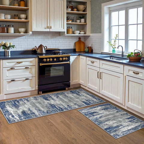 GENIMO kitchen-rugs non-slip backing prevents shifting on tile and wood floors.