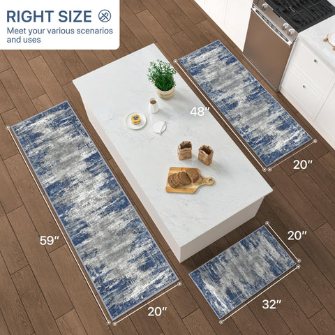 GENIMO 3-piece set close-up highlights soft chenille texture and cushioned feel underfoot.
