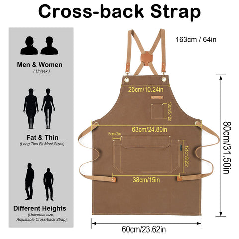 Genixart apron pocket layout showing four reinforced corners.