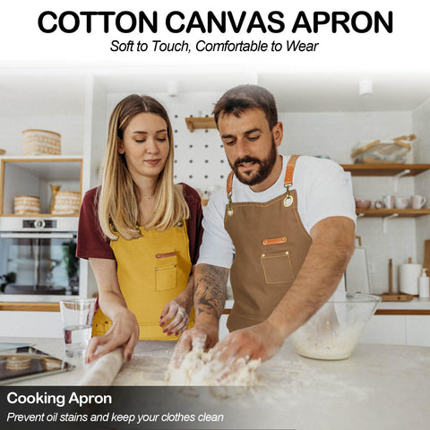 Genixart chef apron pockets closeup, reinforced corners for tools within easy reach.
