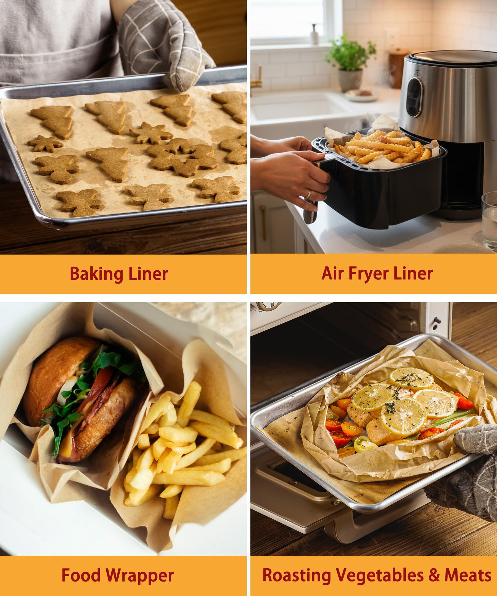 GENLGE eco-friendly parchment reduces mess during meal prep and cleanup.