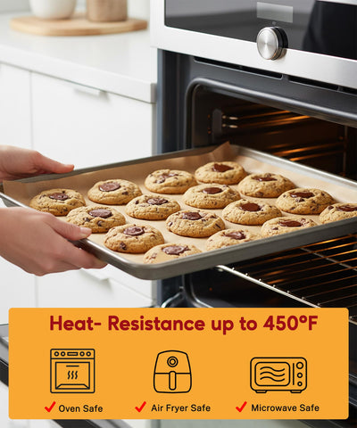 GENLGE heat-resistant parchment handles up to 450°F for high-heat recipes.