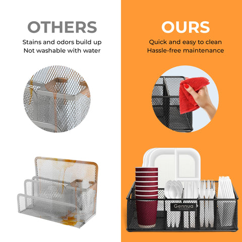 Gennua Kitchen cabinet and counter organization in black mesh