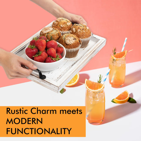 Gennua Kitchen heavy-duty metal handles on the trays ensure secure carrying.