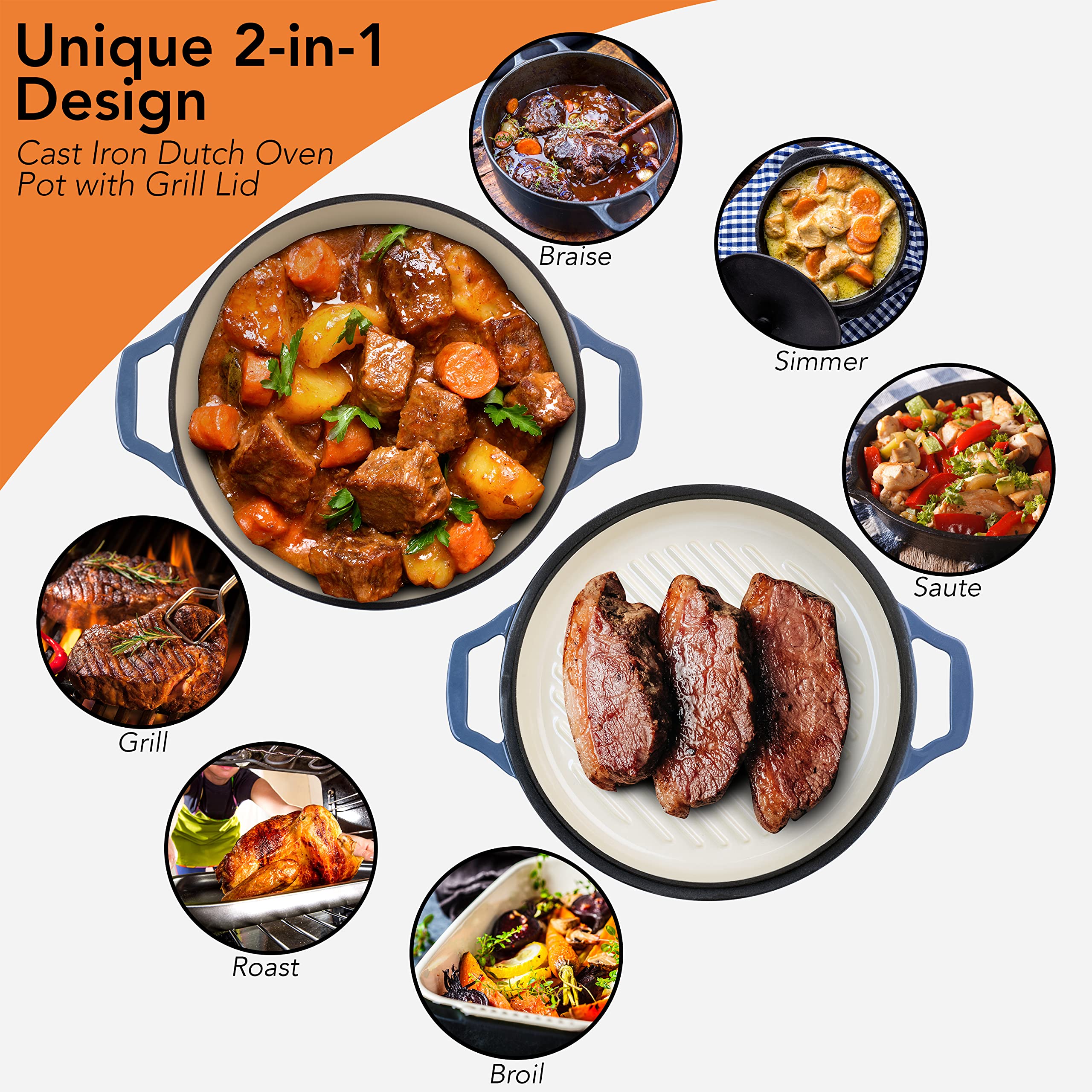 Gennua Kitchen stove-to-oven capability supports versatile one-pan meals.