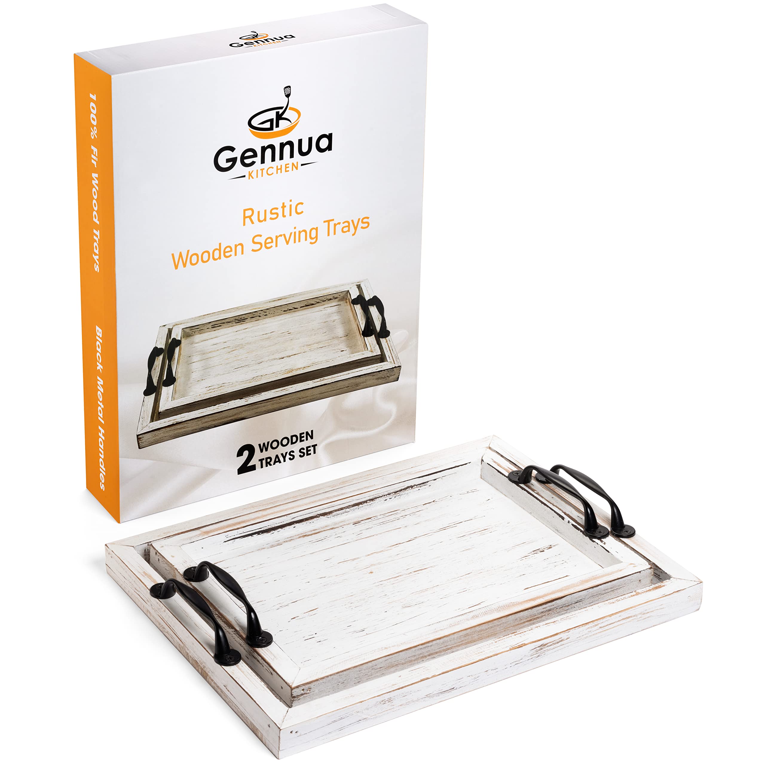 Gennua Kitchen two-piece nesting trays for easy organization and space-saving staging.