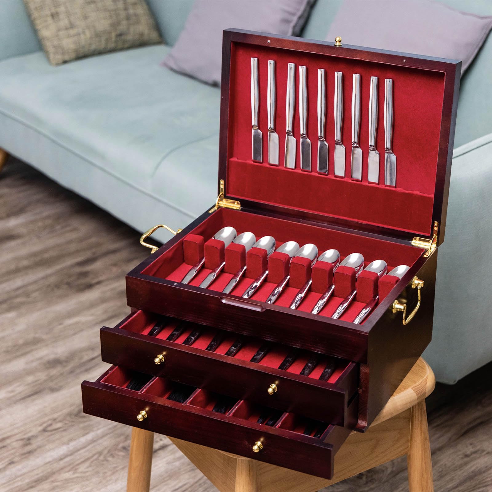 GENRICE compact chest fits 12 to 16 utensil sets