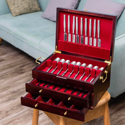 GENRICE compact chest fits 12 to 16 utensil sets