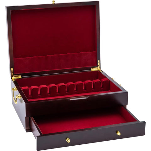 GENRICE double-layer silverware box stores 12 to 16 utensil sets efficiently.
