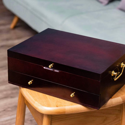 GENRICE stylish flatware chest doubles as decor when displayed on a shelf.