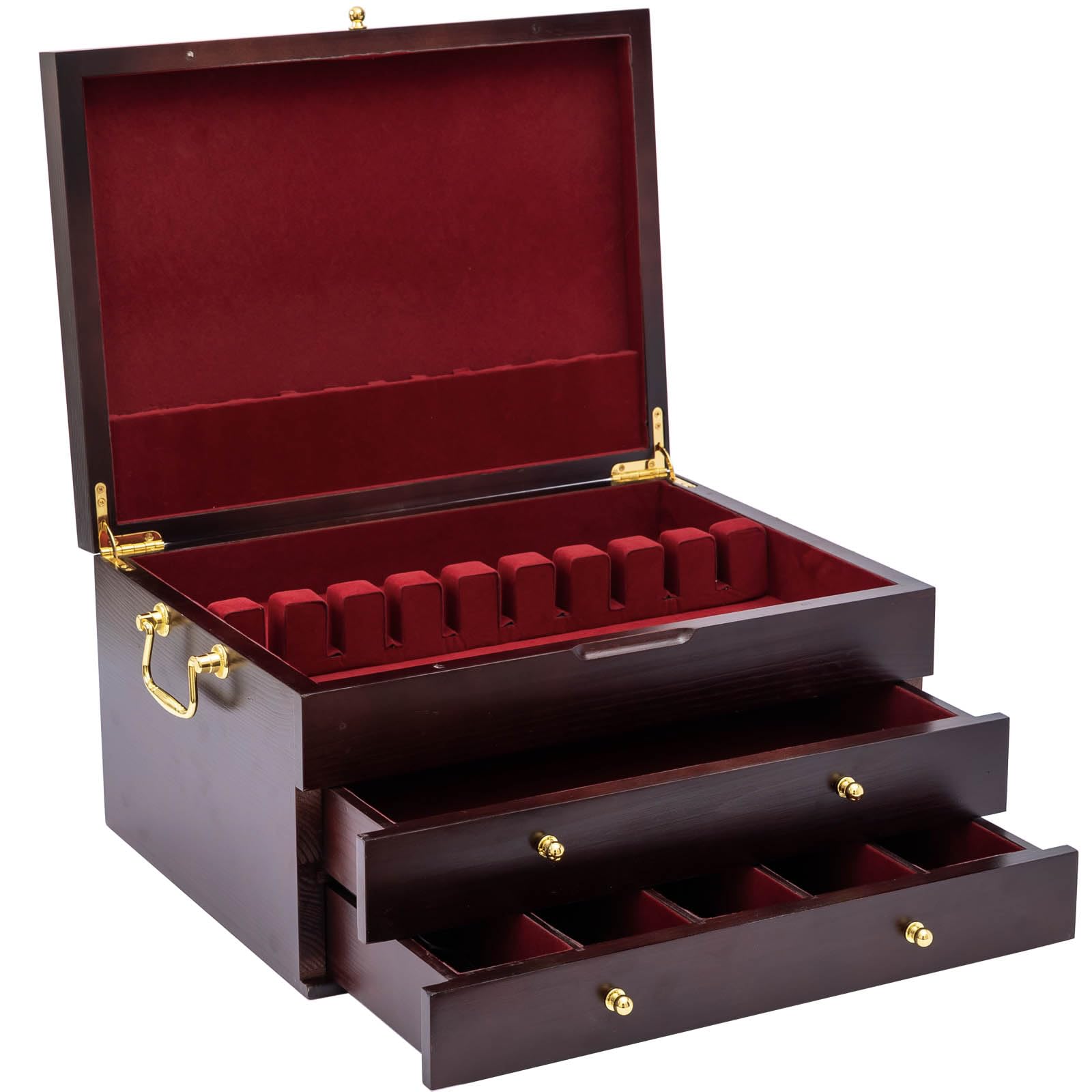 GENRICE three-layer flatware chest for organized storage