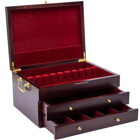 GENRICE three-layer flatware chest for organized storage