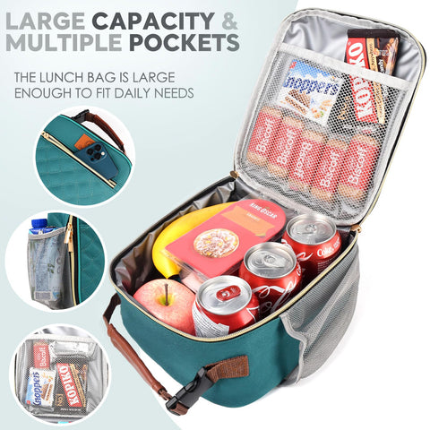 Genteen Lake Green Lunch Box with bottle holder for on-the-go hydration