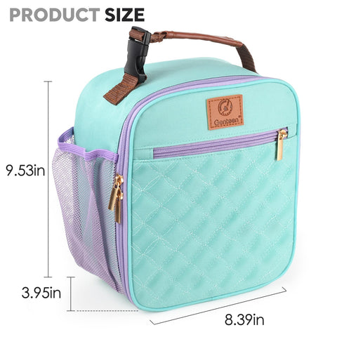 Genteen lunch bag dual zippers offer smooth opening and closing.