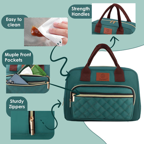 Genteen lunch bag padded handle highlights easy daily carrying