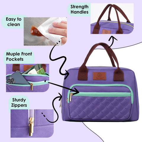 Genteen lunch bag portable handle for easy carrying.