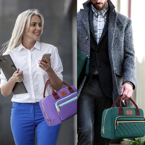 Genteen lunch bag quilted texture adds style and durability.