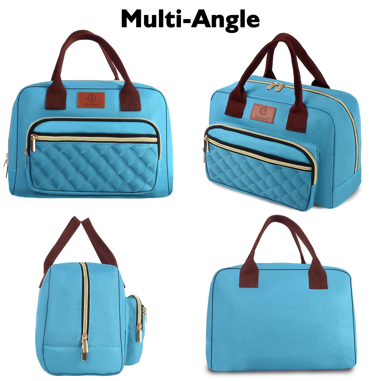 Genteen teal insulated tote suits work, school, and travel.