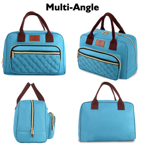 Genteen teal insulated tote suits work, school, and travel.