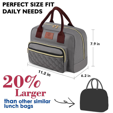 Genteen lunch bag offers large capacity for meals, snacks, and drinks.