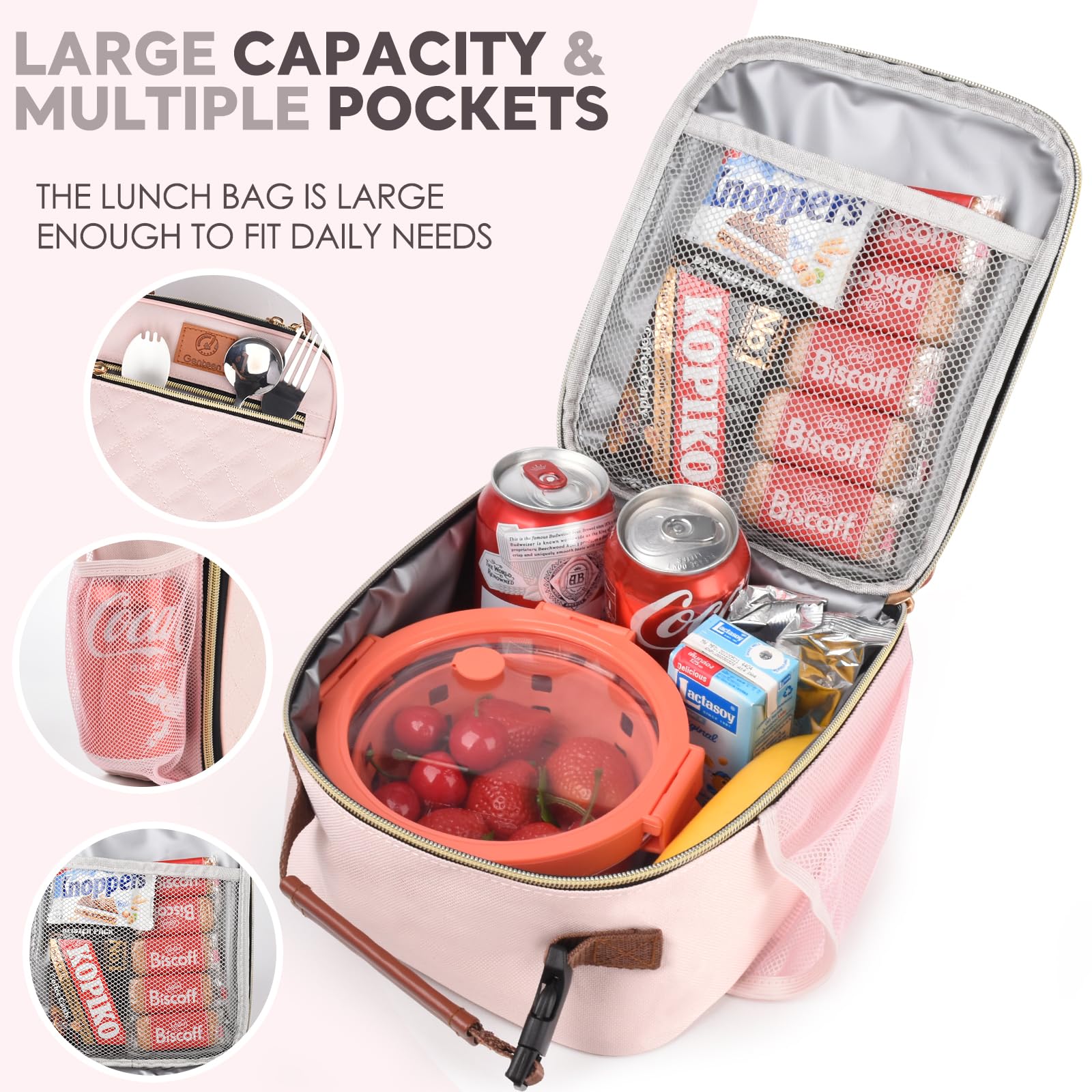 Genteen lunch box comfortable handle enhances daily transport
