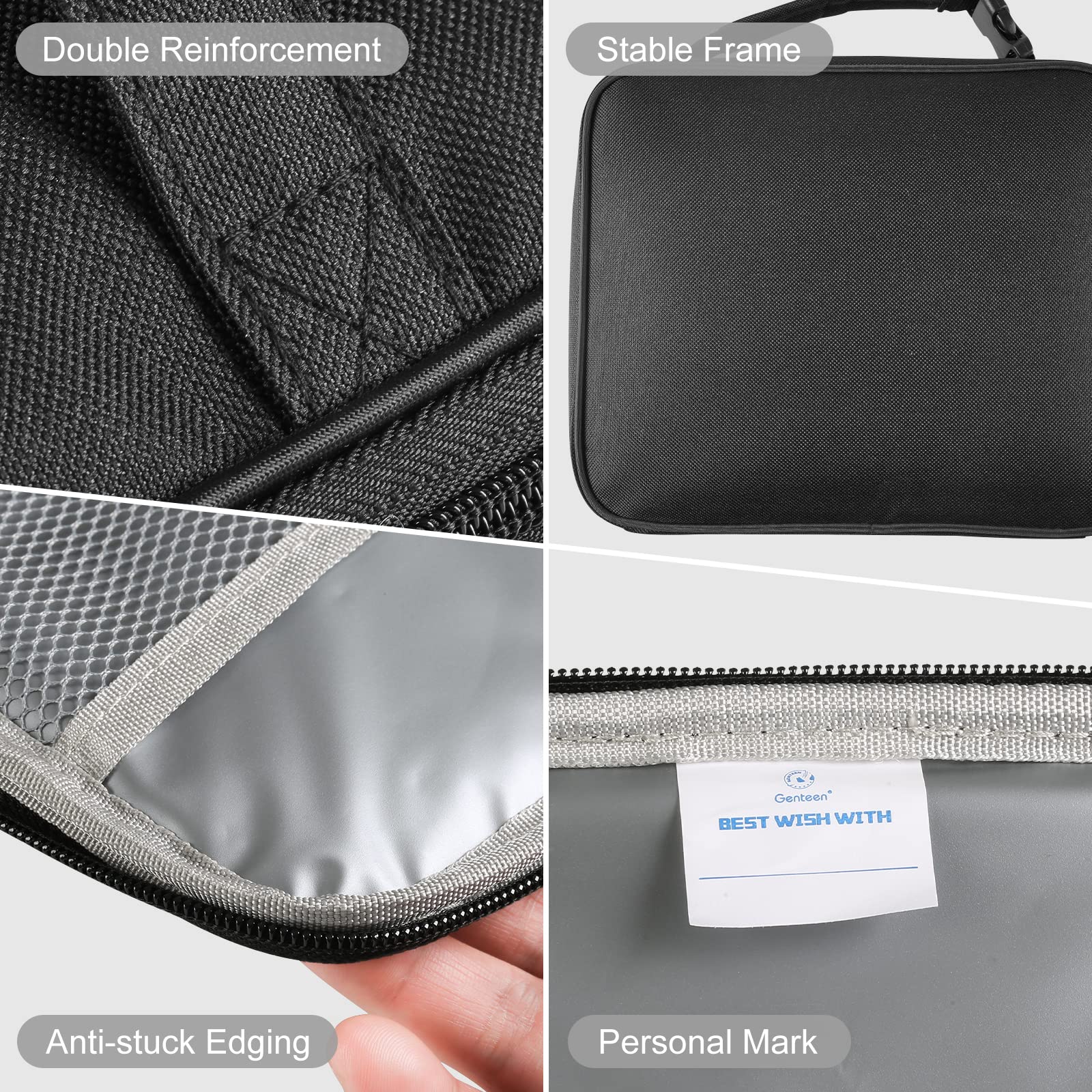 Genteen kids lunch box spacious interior fits drinks and fruit.