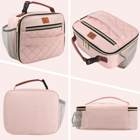 Genteen pink lunch box durable seams support daily use